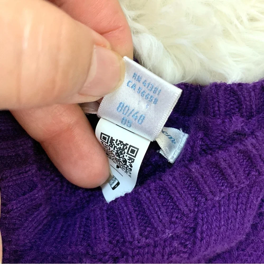 Ralph Lauren Preppy Baby Cotton Cable knit Sweater Dress purple 18M Toddler Girl